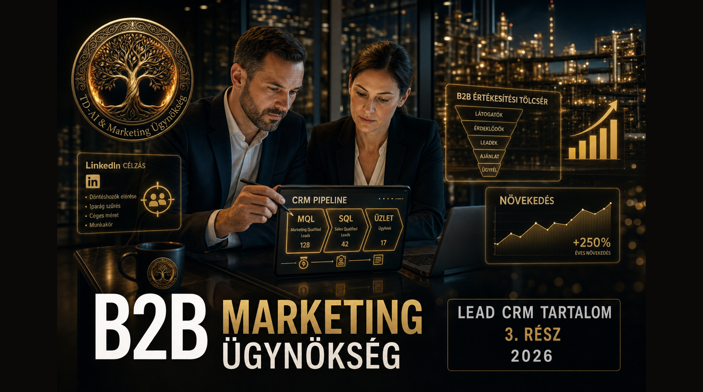 B2B marketing ügynökség: CRM pipeline, LinkedIn, értékesítési tölcsér — TD-AI logó