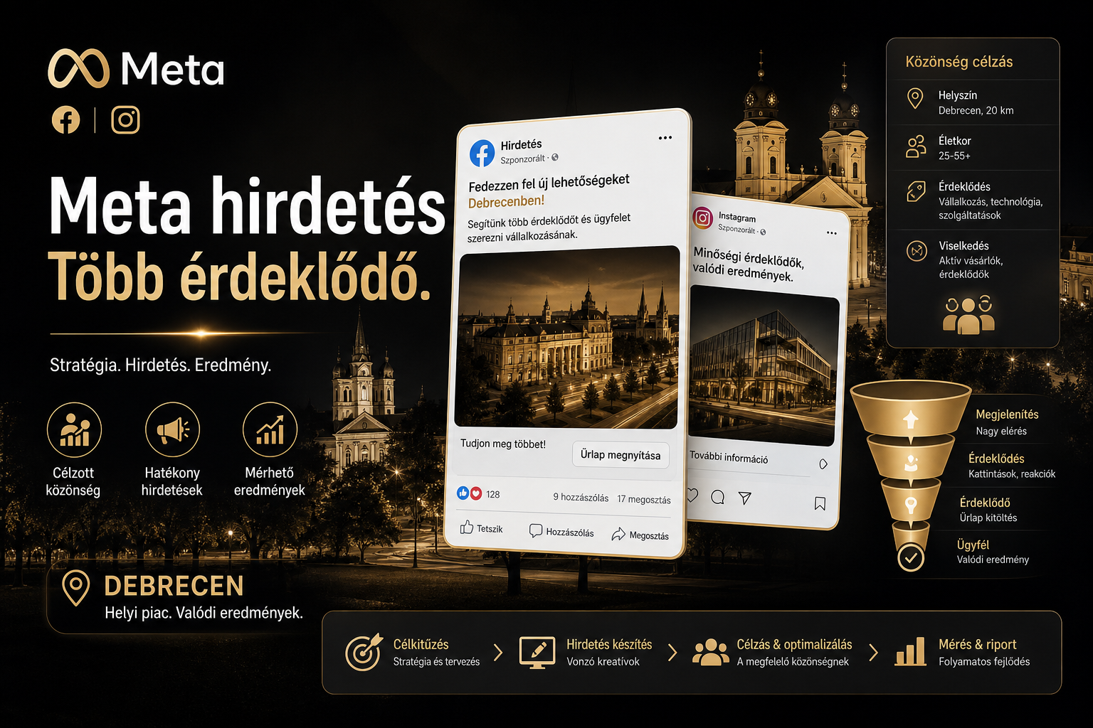 Meta hirdetés kezelés Debrecenben - több érdeklődő Facebook és Instagram kampányokból